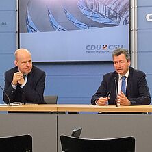Pressekonferenz mit DRB Vorsitzenden Jens Gnisa, Unionfraktionschef Ralph Brinkhaus Pressekonferenz mit DRB Vorsitzenden Jens Gnisa, Unionfraktionschef Ralph Brinkhaus