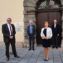 Treffen der EKD-Spitze mit den DRB-Vorsitzenden Gruppenfoto mit Joachim Lüblinghoff, Prof. Dr. Heinrich Bedford–Strohm, Barbara Stockinger und Dr. Nikolaus Blum